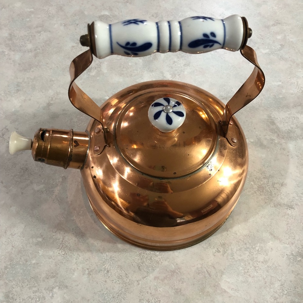 Vintage copper tea kettle